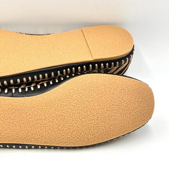 Talbots Womens Size 8 Tiger Stripe Black Tan Leather Loafers Flats Shoes - Picture 13 of 14